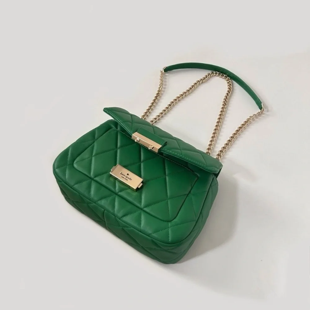 Kate Spade Carey Smooth Leather Quilted Small Flap Shoulder Bag, Green
